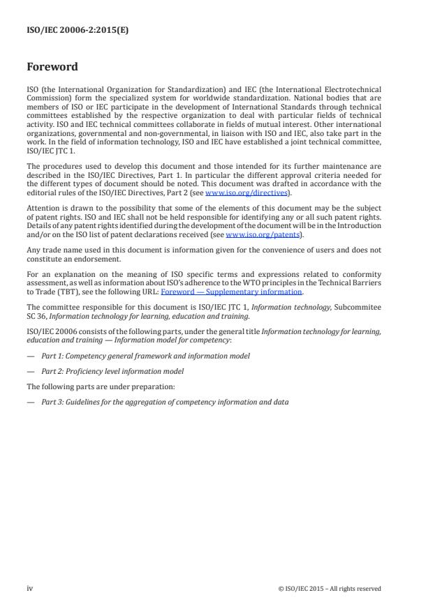 ISO/IEC 20006-2:2015 ISO/IEC 20006-2:2015 - Information technology for learning, education and training -- Information model for competency - Page 4 preview