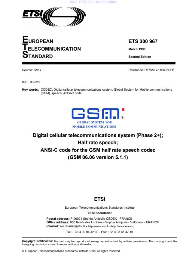 SIST ETS 300 967 E2:2003