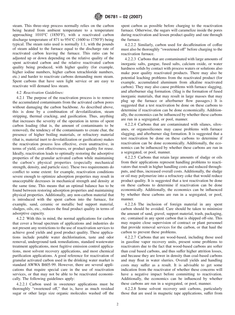 ASTM D6781-02(2007) - Standard Guide for Carbon Reactivation