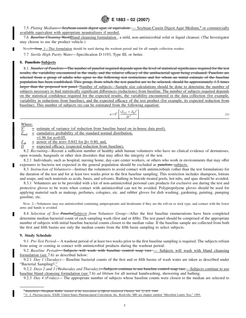 REDLINE ASTM E1883-02(2007) - Standard Test Method for Assessment of an Antibacterial Handwash Product by Multiple Basin Wash Technique