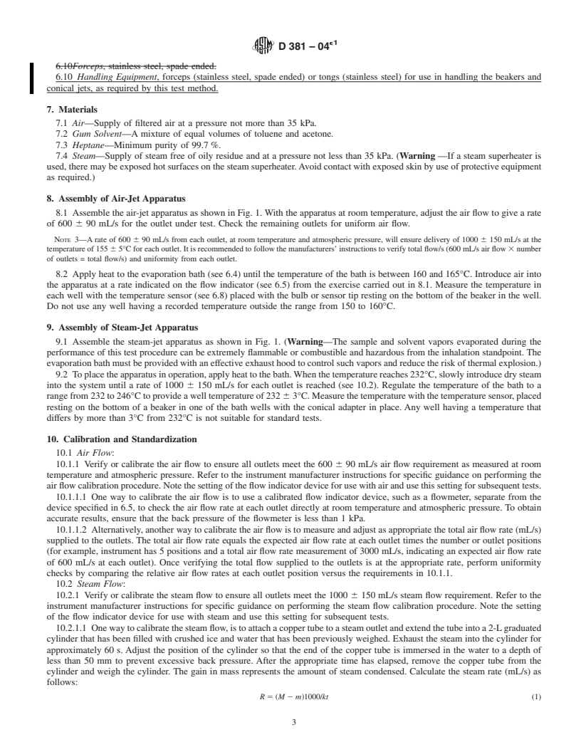 REDLINE ASTM D381-04e1 - Standard Test Method for Gum Content in Fuels by Jet Evaporation