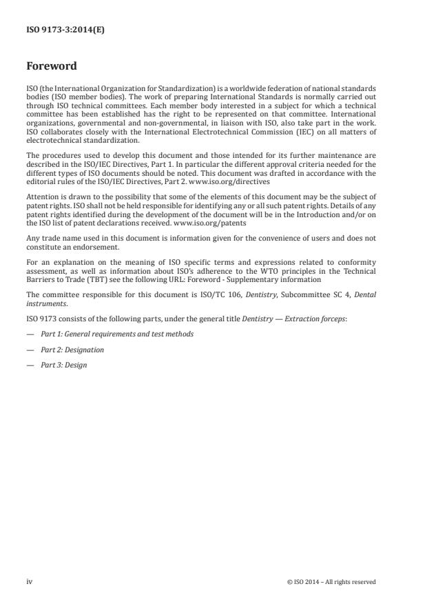 ISO 9173-3:2014 ISO 9173-3:2014 - Dentistry -- Extraction forceps - Page 4 preview