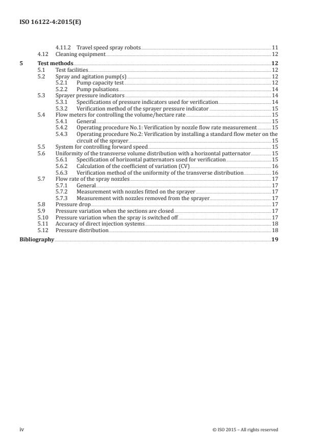 ISO 16122-4:2015 ISO 16122-4:2015 - Agricultural and forestry machines -- Inspection of sprayers in use - Page 4 preview
