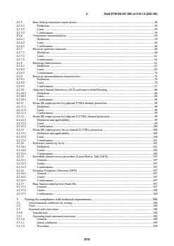 SIST EN 301 908-14 V15.1.1:2021 ETSI EN 301 908-14 V15.1.0 (2021-06) - IMT cellular networks; Harmonised Standard for access to radio spectrum; Part 14: Evolved Universal Terrestrial Radio Access (E-UTRA) Base Stations (BS) Release 15 - Page 4 preview