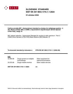 SIST EN 301 908-3 V15.1.1:2024 SIST EN 301 908-3 V15.1.1:2024 - BARVE - Page 1 preview