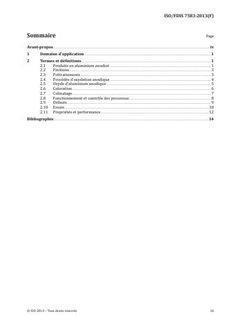 ISO 7583:2013 - Anodisation de l'aluminium et de ses alliages -- Termes et définitions