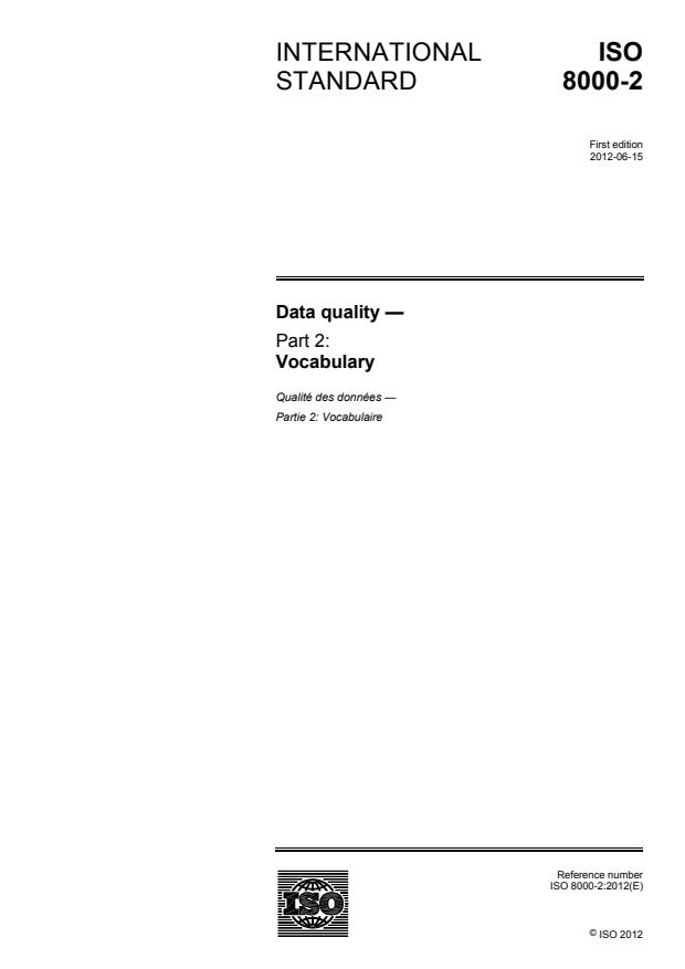 ISO 8000-2:2012 - Data quality