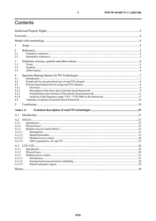 ETSI TR 103 667 V1.1.1 (2021-09) - Intelligent Transport Systems (ITS); Study on Spectrum Sharing between ITS-G5 and LTE-V2X technologies in the 5 855 MHz-5 925 MHz band