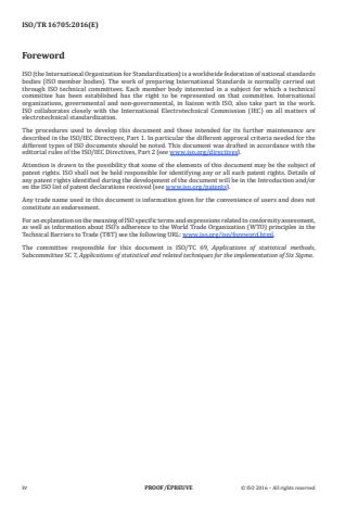 ISO/TR 16705:2016 ISO/TR 16705:2016 - Statistical methods for implementation of Six Sigma -- Selected illustrations of contingency table analysis - Page 4 preview