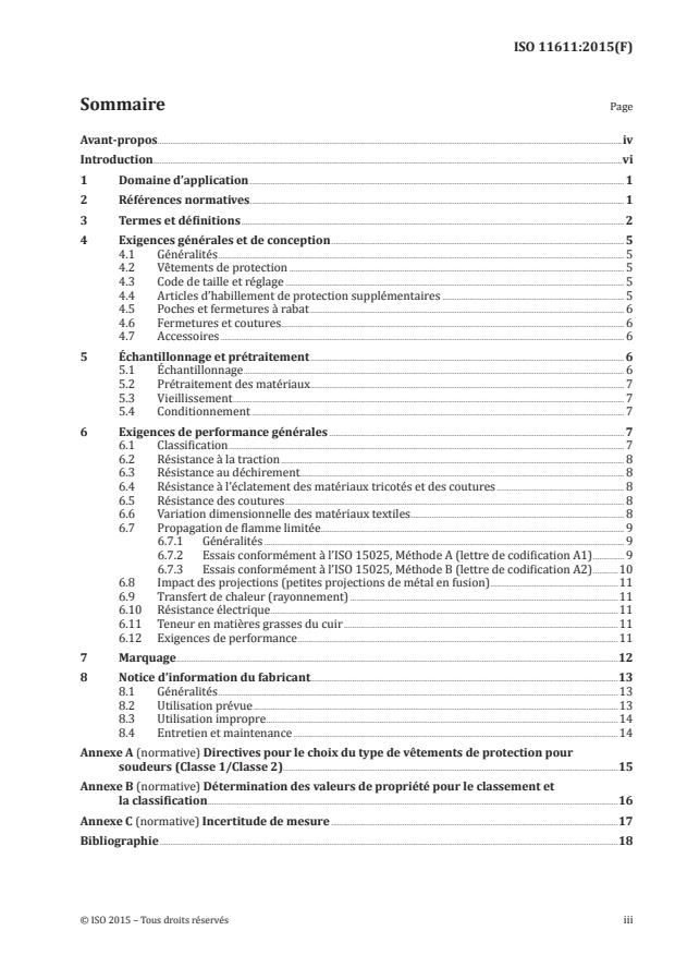 ISO 11611:2015 - Vetements de protection utilisés pendant le soudage et les techniques connexes