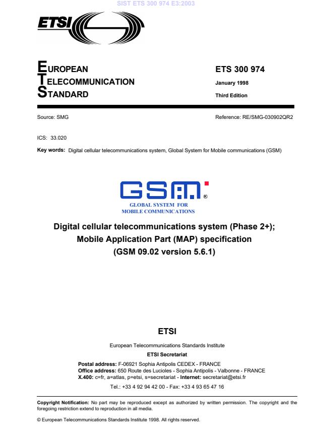 ETS 300 974 E3:2003