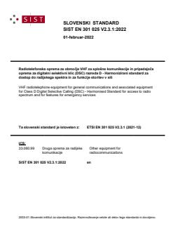 SIST EN 301 025 V2.3.1:2022 SIST EN 301 025 V2.3.1:2022 - Page 1 preview