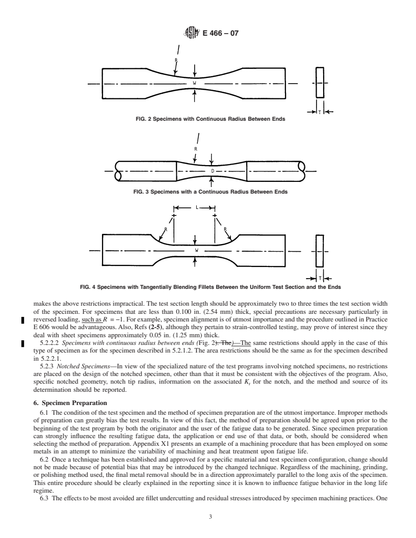 REDLINE ASTM E466-07 - Standard Practice for Conducting Force Controlled Constant Amplitude Axial Fatigue Tests of Metallic Materials