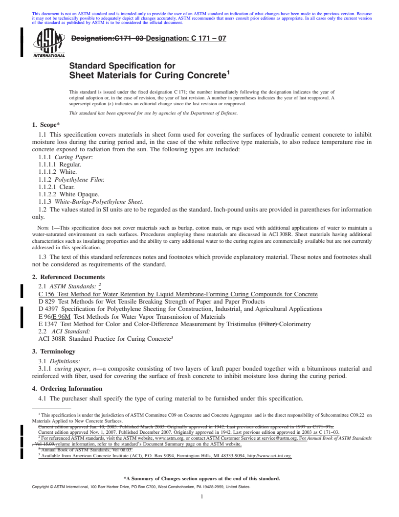 ASTM C171-07 - Standard Specification for Sheet Materials for 