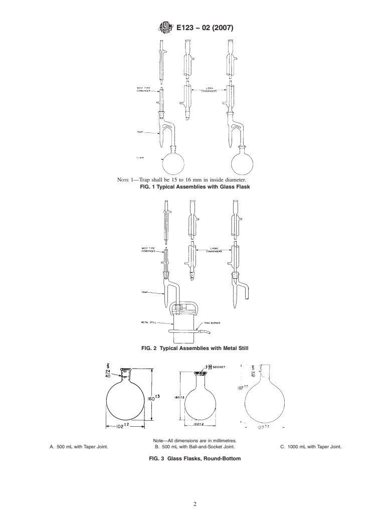 ASTM E123-02(2007) - Standard Specification for Apparatus for Determination of Water by Distillation