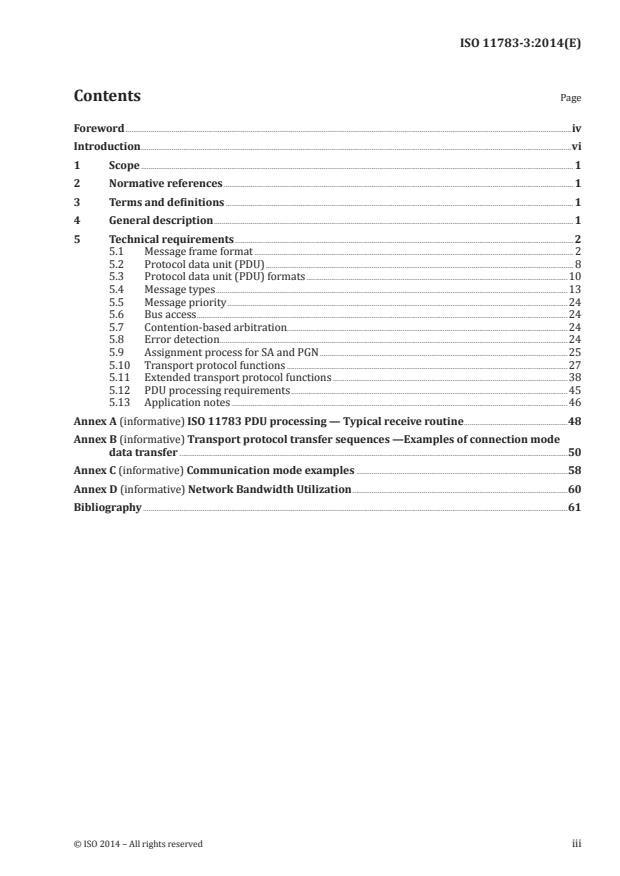 ISO 11783-3:2014 - Tractors and machinery for agriculture and forestry -- Serial control and communications data network