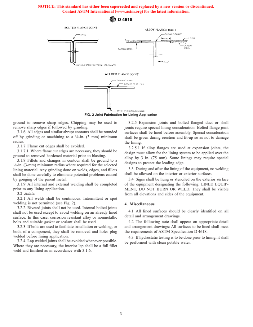 ASTM D4618-92(1996) - Standard Specification for Design and Fabrication of Flue Gas Desulfurization System Components for Protective Lining Application