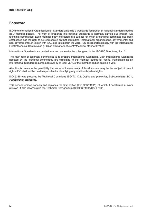 ISO 9335:2012 ISO 9335:2012 - Optics and photonics -- Optical transfer function -- Principles and procedures of measurement - Page 4 preview