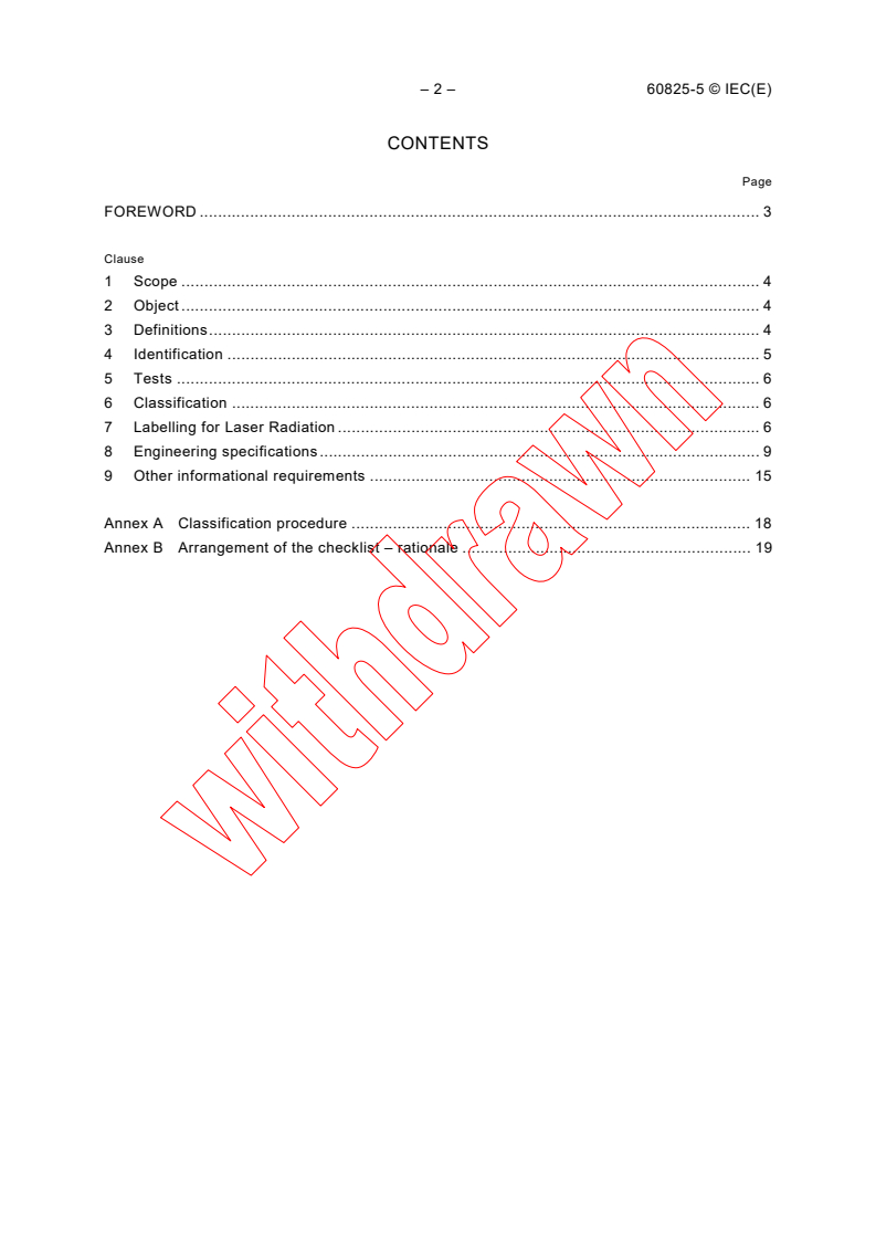 IEC TR 60825-5:1998 IEC TR 60825-5:1998 - Safety of laser products - Part 5: Manufacturer's checklist for IEC 60825-1
Released:11/6/1998
Isbn:2831845297 - Page 4 preview