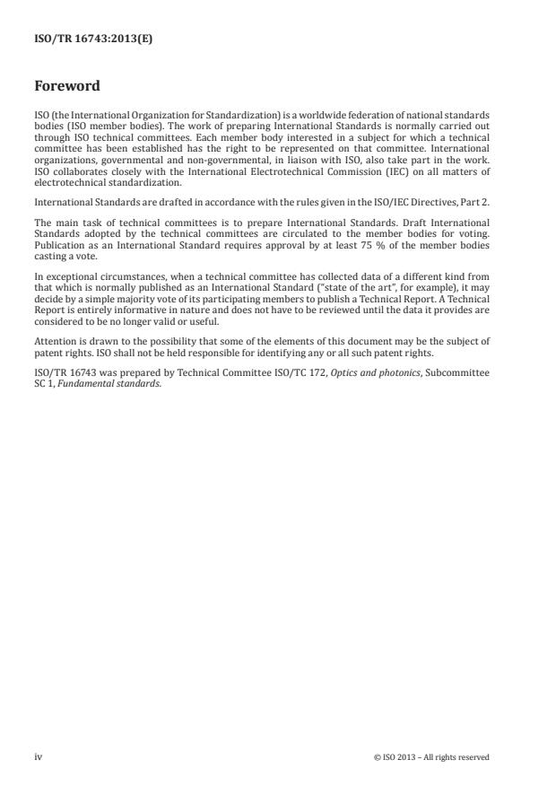 ISO/TR 16743:2013 ISO/TR 16743:2013 - Optics and photonics -- Wavefront sensors for characterising optical systems and optical components - Page 4 preview