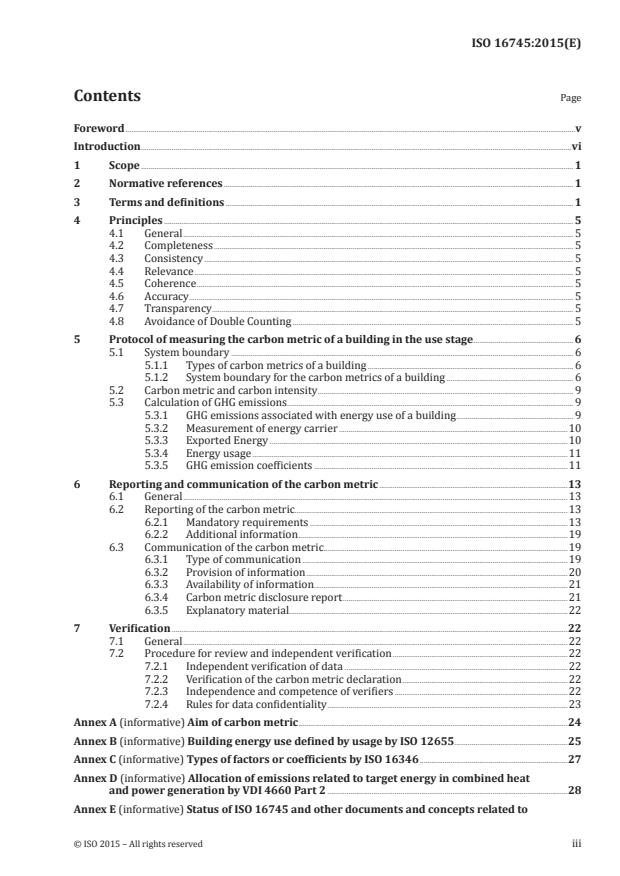 ISO 16745:2015 - Environmental performance of buildings -- Carbon metric of a building -- Use stage