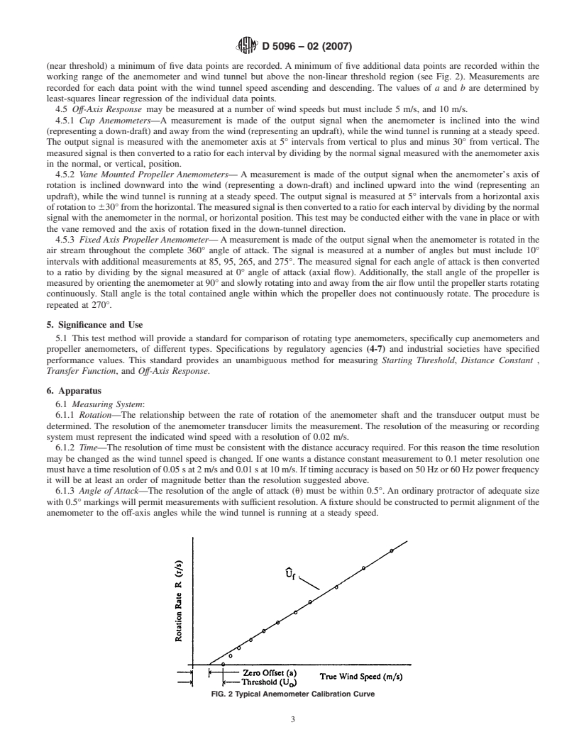 REDLINE ASTM D5096-02(2007) - Standard Test Method for Determining the Performance of a Cup Anemometer or Propeller Anemometer