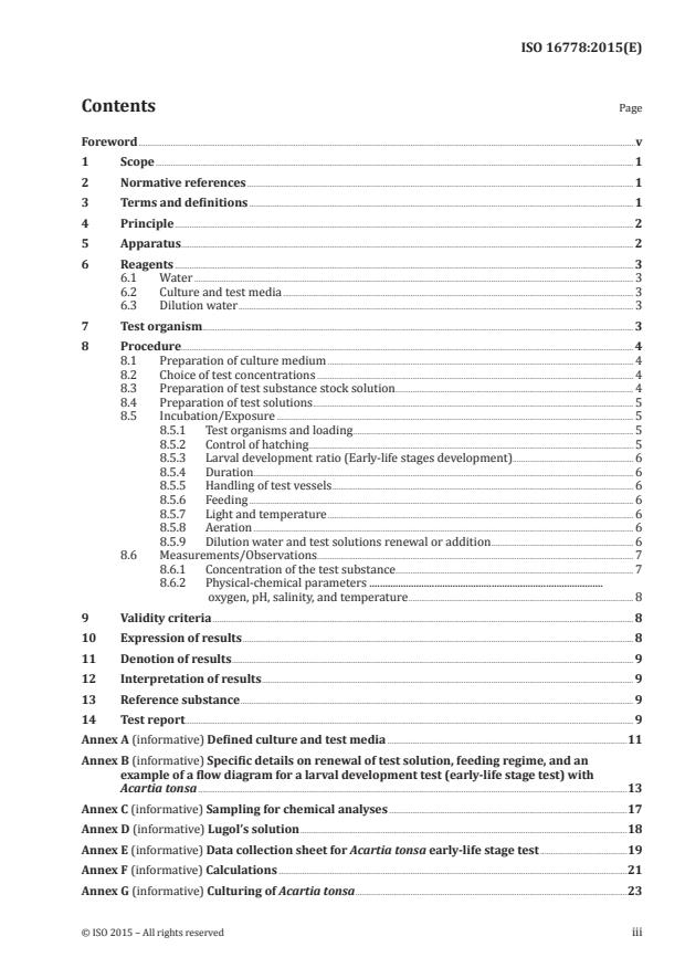 ISO 16778:2015 - Water quality -- Calanoid copepod early-life stage test with Acartia tonsa