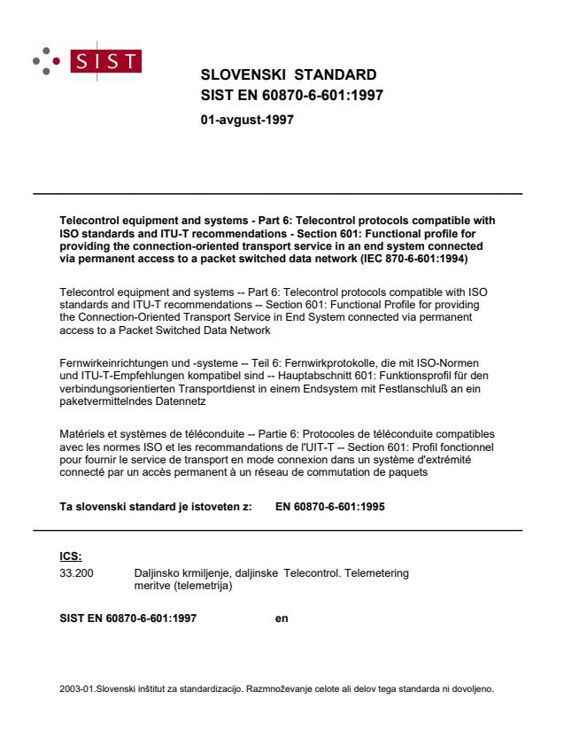 EN 60870-6-601:1997