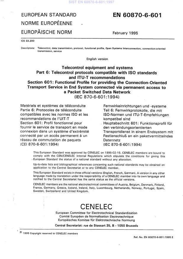 EN 60870-6-601:1997
