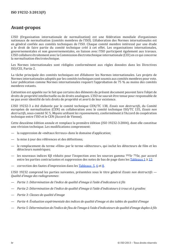 ISO 19232-3:2013 ISO 19232-3:2013 - Essais non destructifs -- Qualité d'image des radiogrammes - Page 4 preview