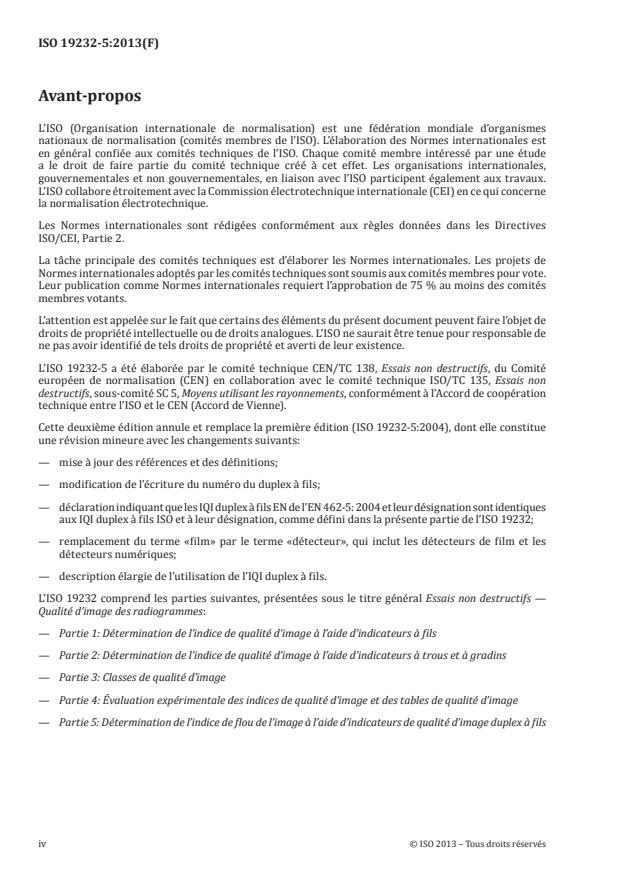 ISO 19232-5:2013 ISO 19232-5:2013 - Essais non destructifs -- Qualité d'image des radiogrammes - Page 4 preview