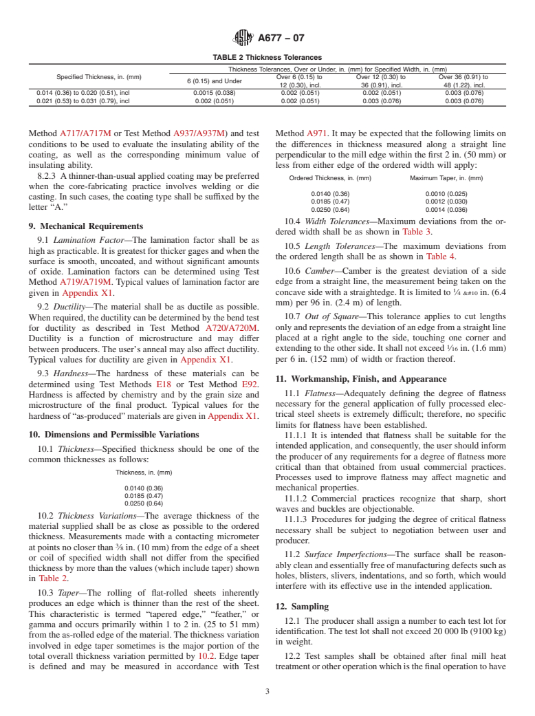 ASTM A677-07 - Standard Specification for Nonoriented Electrical Steel Fully Processed Types