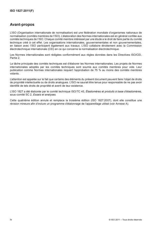 ISO 1827:2011 ISO 1827:2011 - Caoutchouc vulcanisé ou thermoplastique -- Détermination du module de cisaillement et de la force d'adhérence a des plaques rigides -- Méthodes du quadruple cisaillement - Page 4 preview