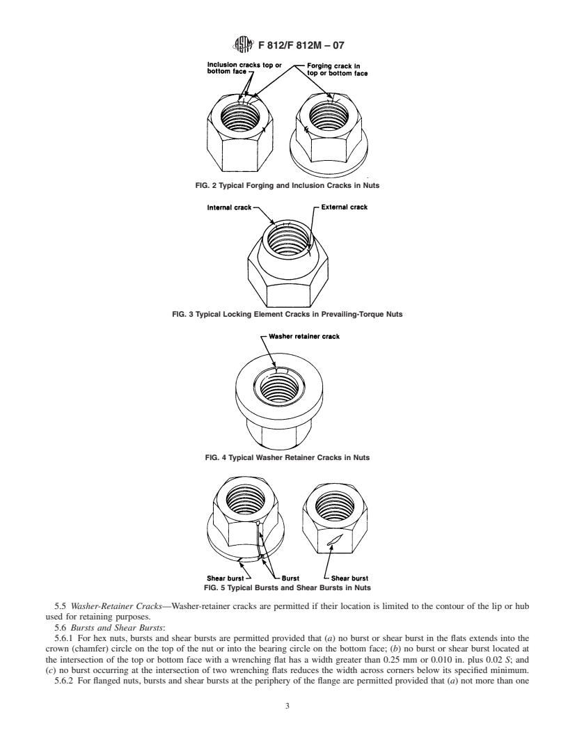 REDLINE ASTM F812/F812M-07 - Standard Specification for Surface Discontinuities of Nuts, Inch and Metric Series