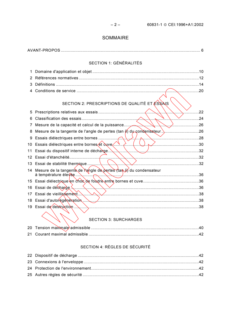 IEC 60831-1:1996 IEC 60831-1:1996+AMD1:2002 CSV - Shunt power capacitors of the self-healing type for a.c. systems having a rated voltage up to and including 1000 V - Part 1: General - Performance, testing and rating - Safety requirements - Guide for installation and operation
Released:11/22/2002
Isbn:2831866545 - Page 4 preview