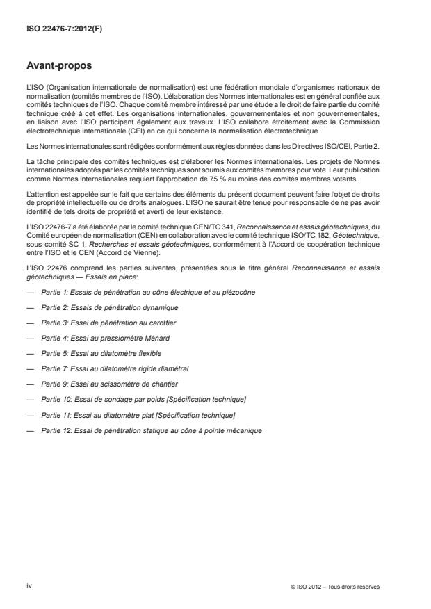 ISO 22476-7:2012 ISO 22476-7:2012 - Reconnaissance et essais géotechniques -- Essais en place - Page 4 preview