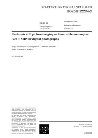 ISO 12234-3:2016 - Electronic still picture imaging -- Removable memory