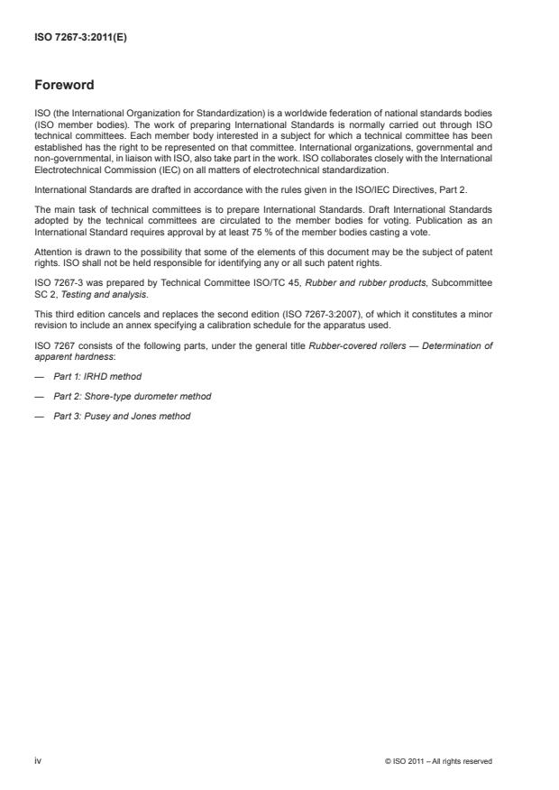 ISO 7267-3:2011 ISO 7267-3:2011 - Rubber-covered rollers -- Determination of apparent hardness - Page 4 preview