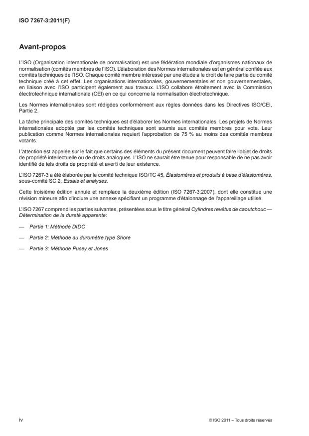 ISO 7267-3:2011 ISO 7267-3:2011 - Cylindres revetus de caoutchouc -- Détermination de la dureté apparente - Page 4 preview