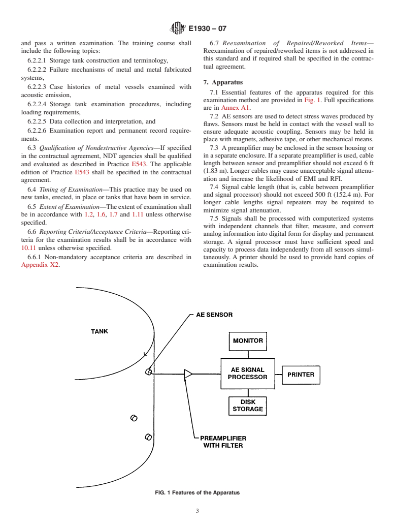 ASTM E1930-07 - Standard Practice for Examination of Liquid-Filled Atmospheric and Low-Pressure Metal Storage Tanks Using Acoustic Emission