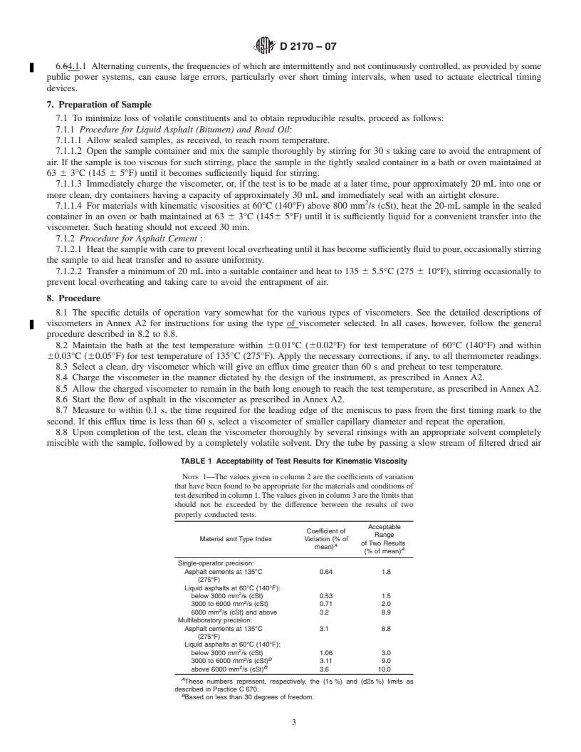 REDLINE ASTM D2170-07 - Standard Test Method for  Kinematic Viscosity of Asphalts (Bitumens)