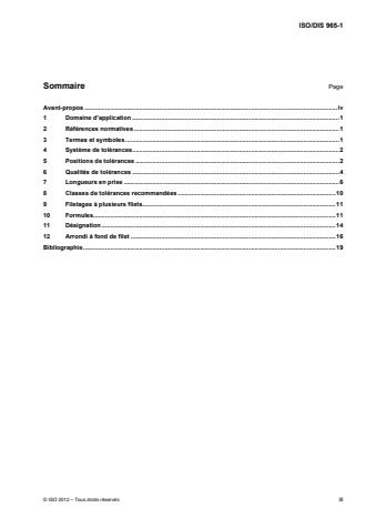 ISO 965-1:2013 - Filetages métriques ISO pour usages généraux -- Tolérances