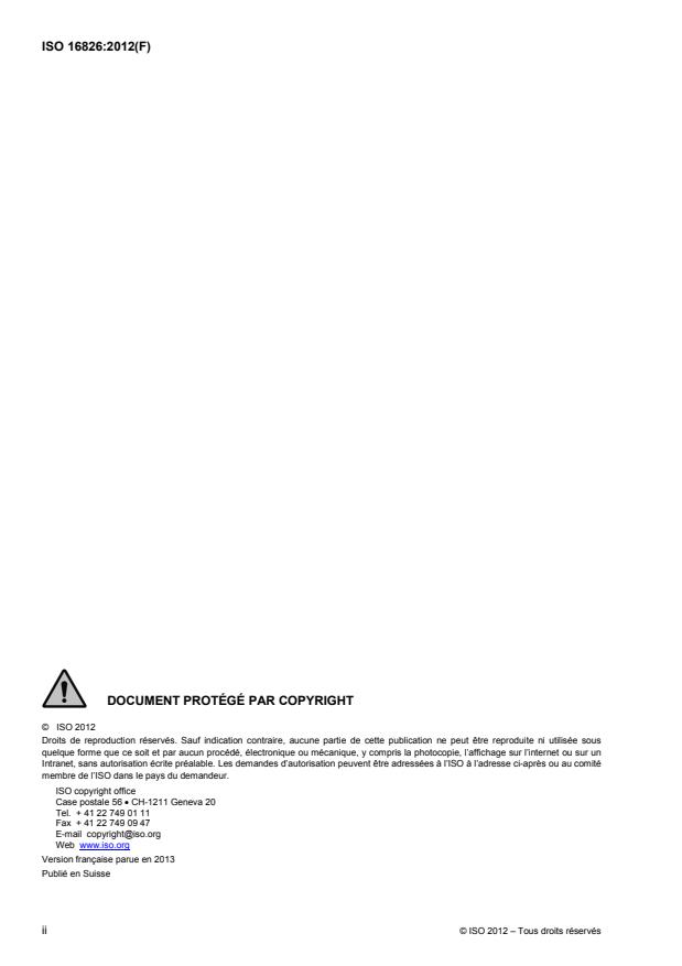 ISO 16826:2012 ISO 16826:2012 - Essais non destructifs -- Contrôle par ultrasons -- Contrôle des discontinuités perpendiculaires a la surface - Page 2 preview