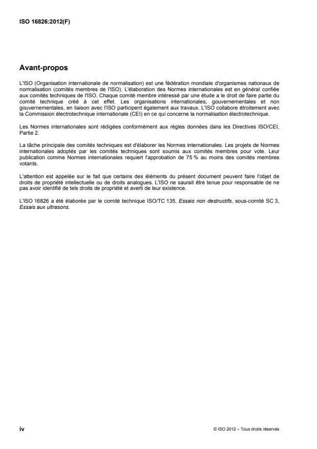 ISO 16826:2012 ISO 16826:2012 - Essais non destructifs -- Contrôle par ultrasons -- Contrôle des discontinuités perpendiculaires a la surface - Page 4 preview