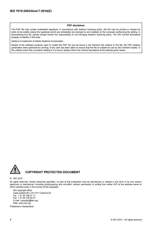 ISO 7010:2003/Amd 7:2010 ISO 7010:2003/Amd 7:2010 - Page 2 preview