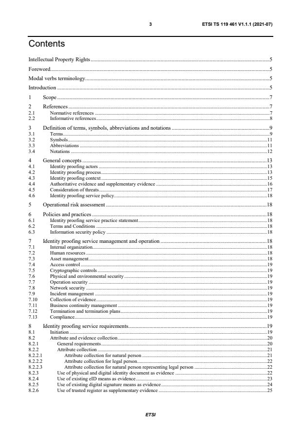 ETSI TS 119 461 V1.1.1 (2021-07) - Electronic Signatures and Infrastructures (ESI); Policy and security requirements for trust service components providing identity proofing of trust service subjects
