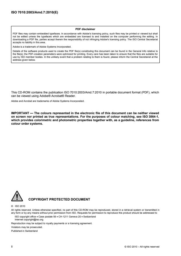 ISO 7010:2003/Amd 7:2010 ISO 7010:2003/Amd 7:2010 - Page 2 preview