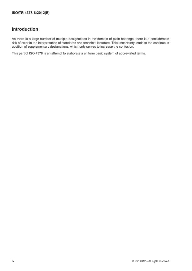 ISO/TR 4378-6:2012 ISO/TR 4378-6:2012 - Plain bearings -- Terms, definitions, classification and symbols - Page 4 preview