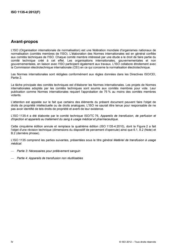 ISO 1135-4:2012 ISO 1135-4:2012 - Matériel de transfusion a usage médical - Page 4 preview
