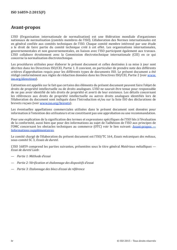ISO 16859-2:2015 ISO 16859-2:2015 - Matériaux métalliques -- Essai de dureté Leeb - Page 4 preview